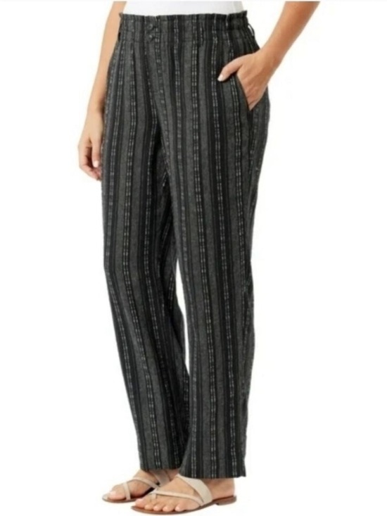 Briggs New York Pants - Briggs Linen-blend Striped Pull On Pants NWT